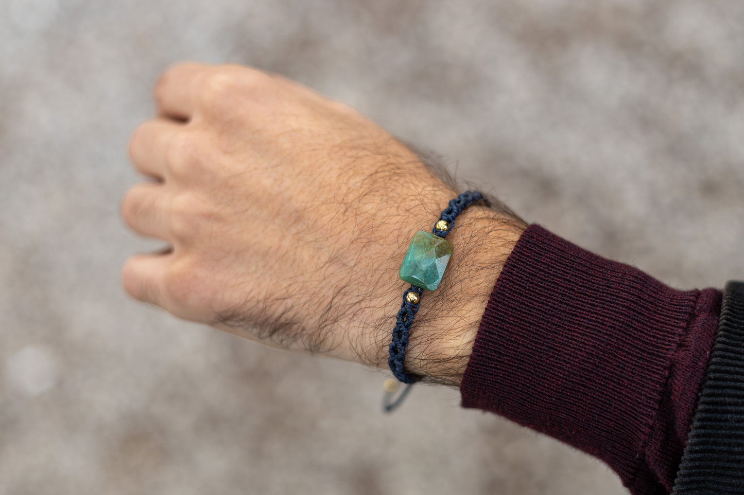 Green Jasper Macramè bracelet