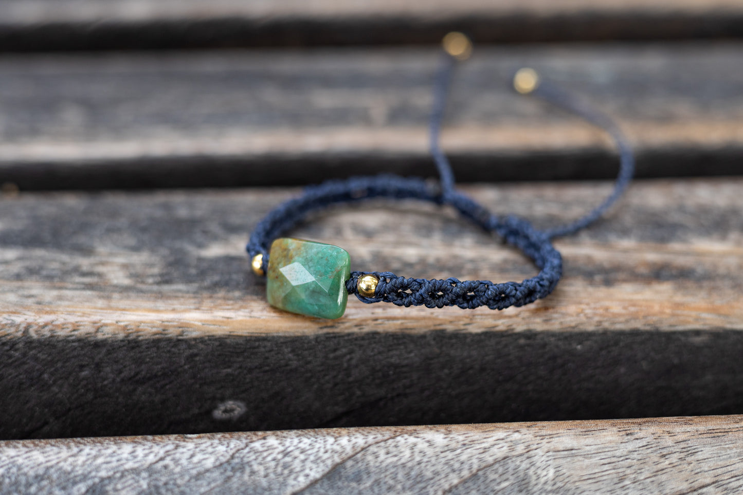 Green Jasper Macramè bracelet
