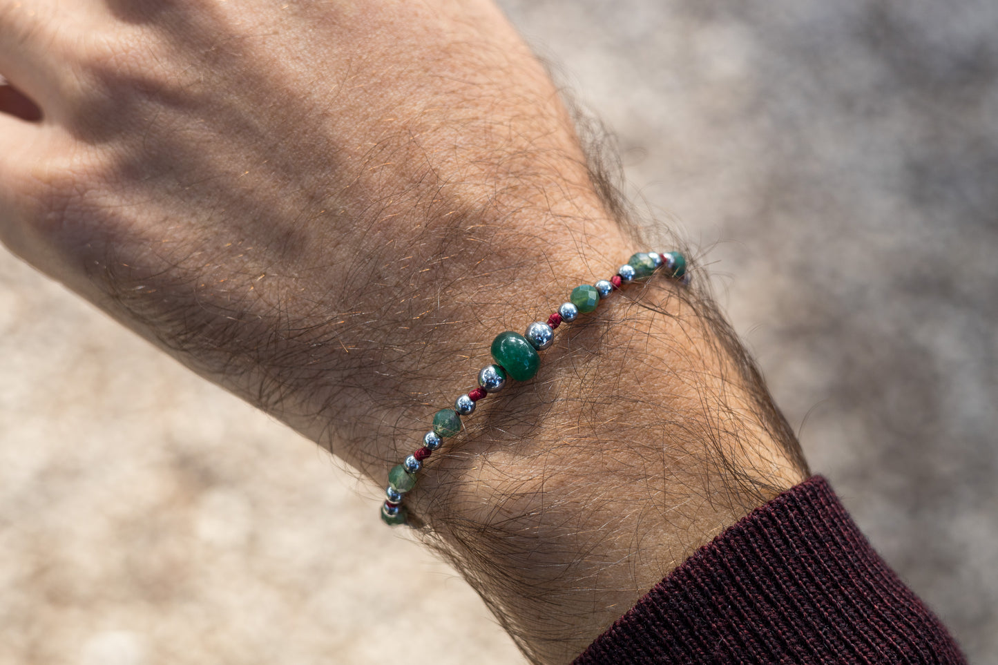 African Jade and Moss Agate Bracelet - Semplicity Collection